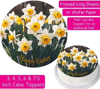 Easter Daffodils Personalised Cake Topper