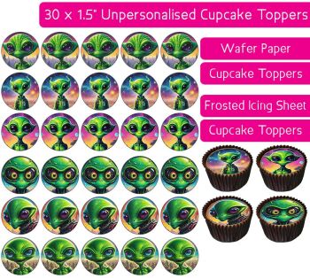 Aliens - 30 Cupcake Toppers