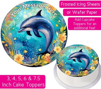 Dolphin Ocean Personalised Cake Topper