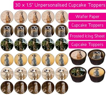 Meerkat - 30 Cupcake Toppers