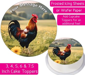 Rooster Personalised Cake Topper