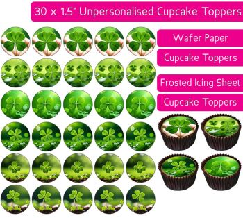 Four Leaf Clovers - 30 Cupcake Toppers