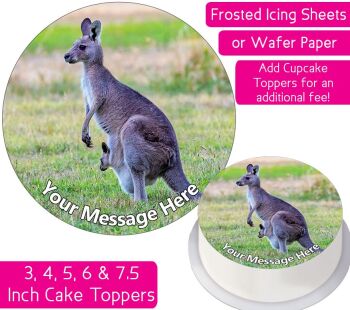 Kangaroo Personalised Cake Topper