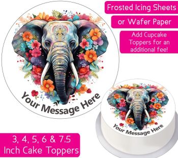 Indian Elephant Personalised Cake Topper