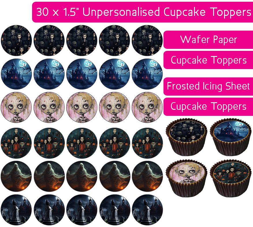 Spooky - 30 Cupcake Toppers