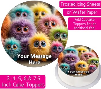 Fluffy Monsters Personalised Cake Topper