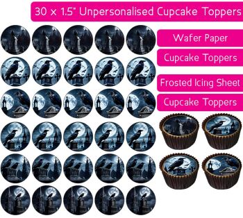 Gothic Graveyard - 30 Cupcake Toppers