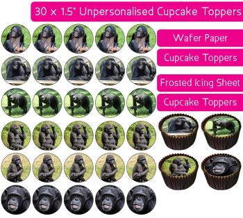 Chimp - 30 Cupcake Toppers