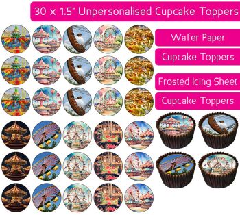 Funfair Carnival - 30 Cupcake Toppers