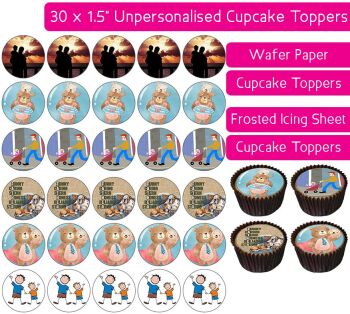 Father Son - 30 Cupcake Toppers