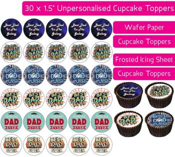 Best Dad - 30 Cupcake Toppers