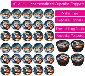 Fox Cloud - 30 Cupcake Toppers