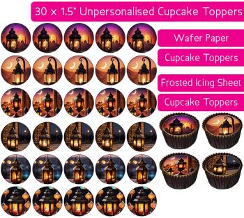 Lantern - 30 Cupcake Toppers