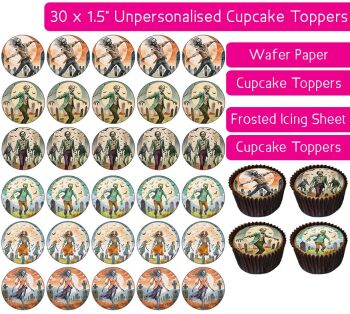 Zombies - 30 Cupcake Toppers