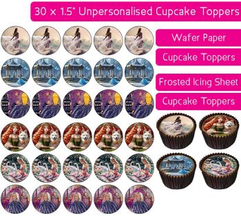 Fantasy Princess - 30 Cupcake Toppers