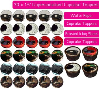 Record Player - 30 Cupcake Toppers