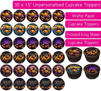 Pumpkin Party - 30 Cupcake Toppers
