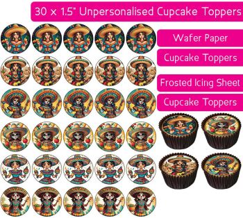 Mexican Girl - 30 Cupcake Toppers