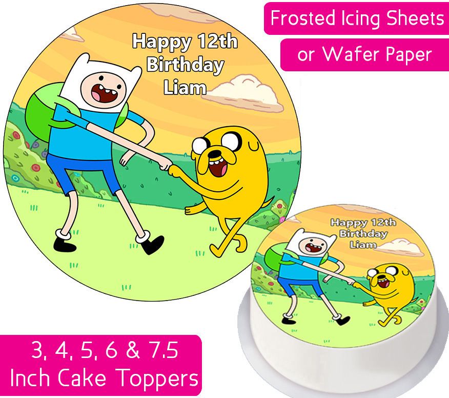 Adventure Time Finn & Jake Personalised Cake Topper