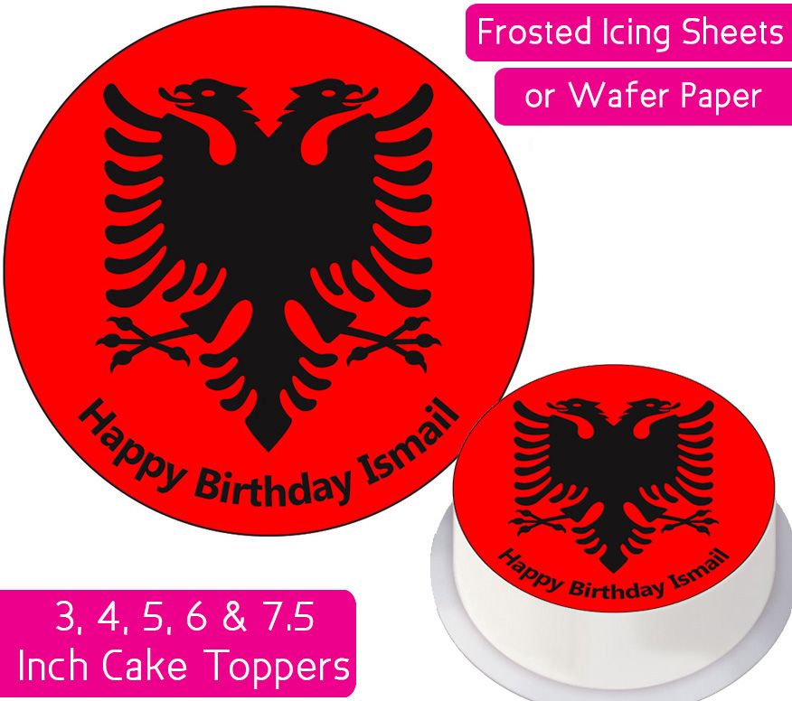 Albania Flag Personalised Cake Topper