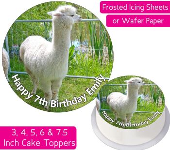 Alpaca Personalised Cake Topper