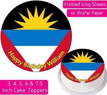 Antigua & Barbuda Flag Personalised Cake Topper