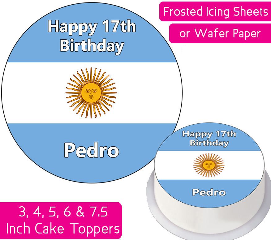 Argentina Flag Personalised Cake Topper