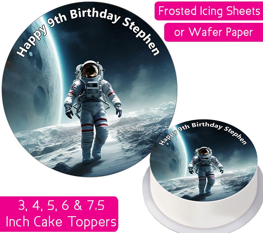 Astronaut Planet Personalised Cake Topper