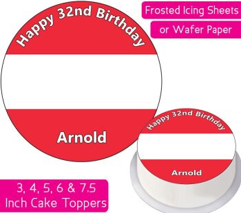 Austria Flag Personalised Cake Topper