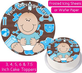 Baby Blue Personalised Cake Topper