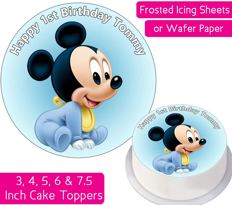 Baby Mickey Personalised Cake Topper