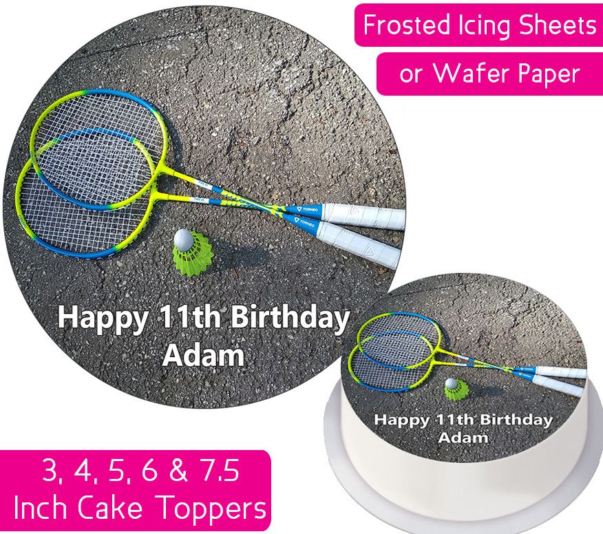 Badminton Personalised Cake Topper