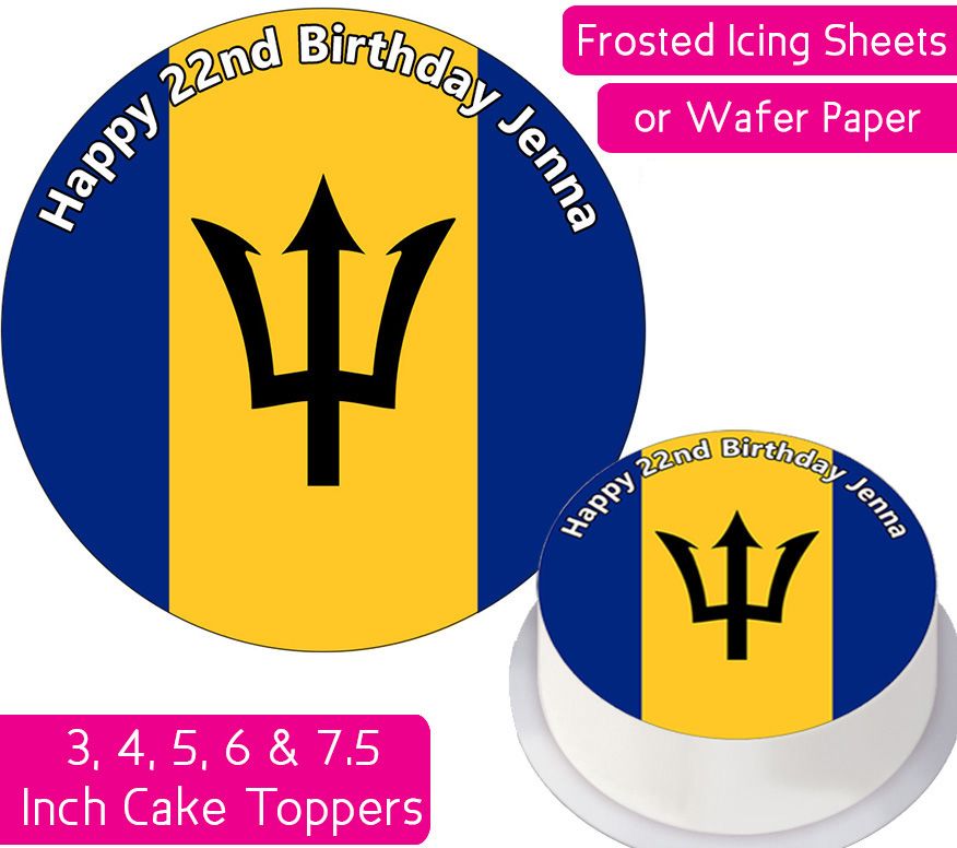 Barbados Flag Personalised Cake Topper