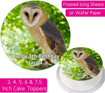 Barn Owl Personalised Cake Topper
