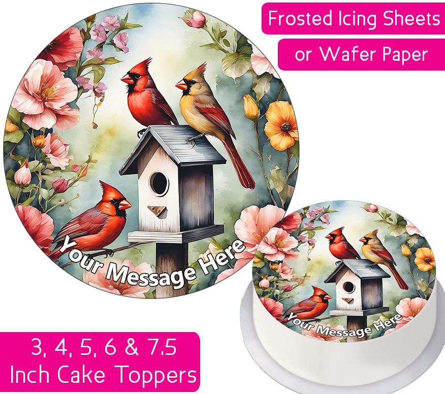 Bird Box Nesting House Personalised Cake Topper