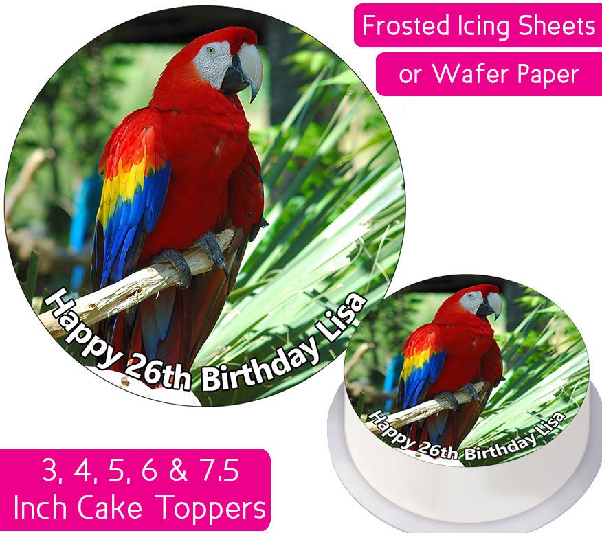 Bird Macaw Personalised Cake Topper