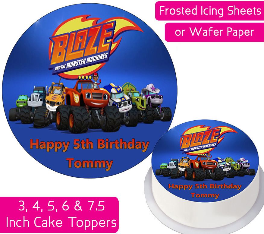 Blaze And The Monster Machines Gang Personalised Cake Topper