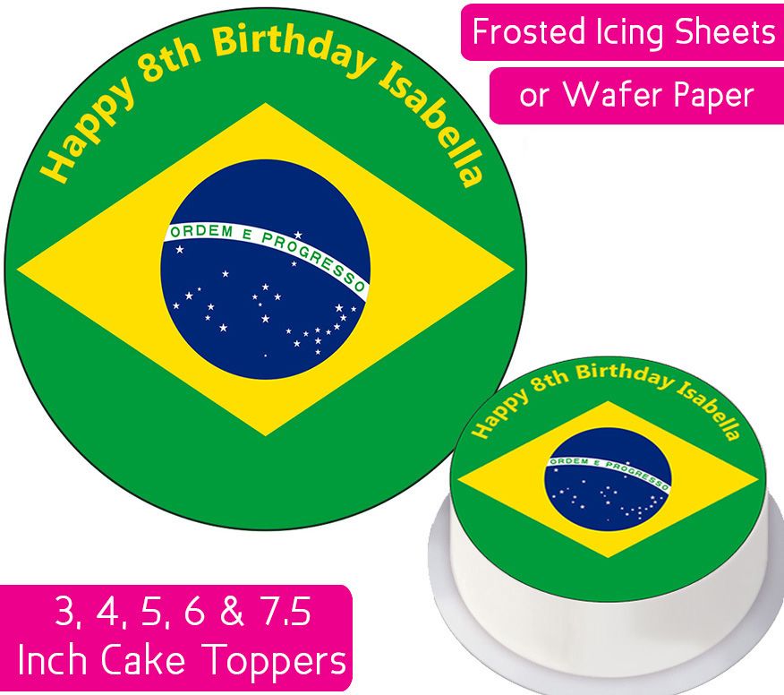 Brazil Flag Personalised Cake Topper