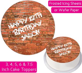 Brick Wall Personalised Cake Topper