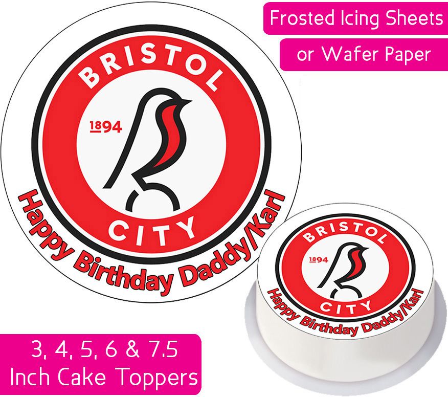 Bristol City Football Personalised Cake Topper
