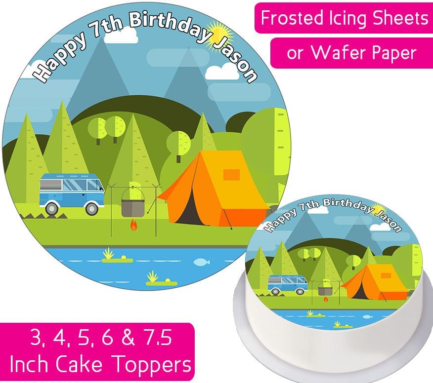 Camping Personalised Cake Topper