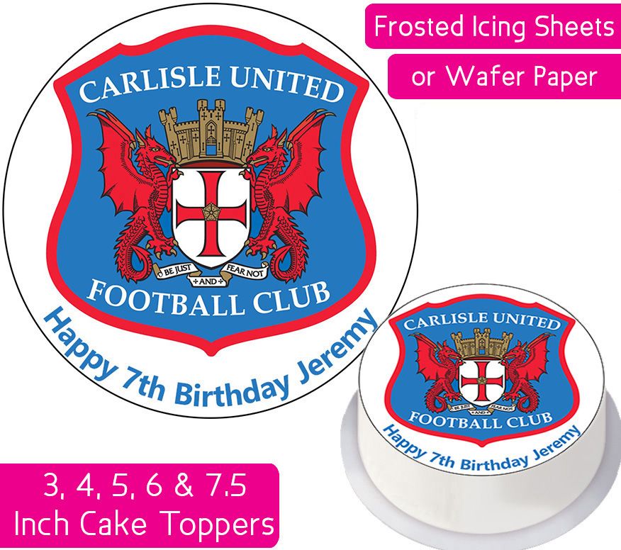 Carlisle United Football Personalised Cake Topper