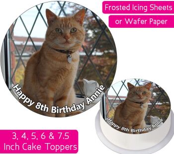 Cat Ginger Personalised Cake Topper