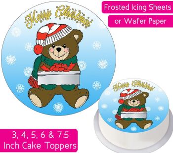 Christmas Bear Personalised Cake Topper