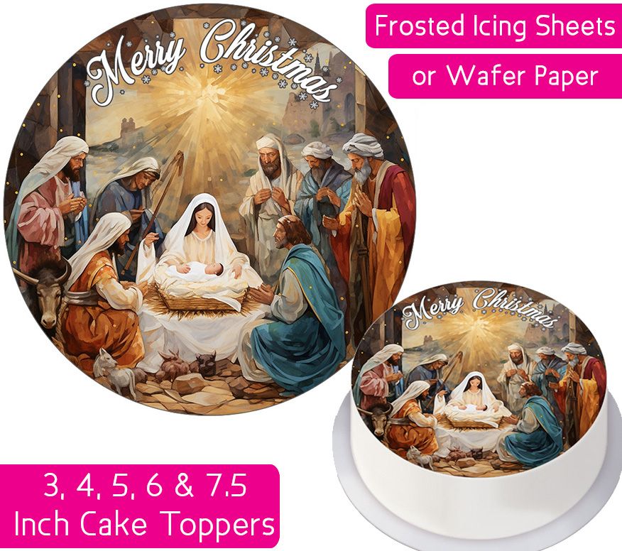 Christmas Nativity Baby Jesus Personalised Cake Topper