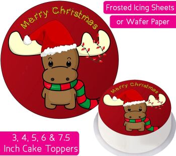 Christmas Reindeer Personalised Cake Topper