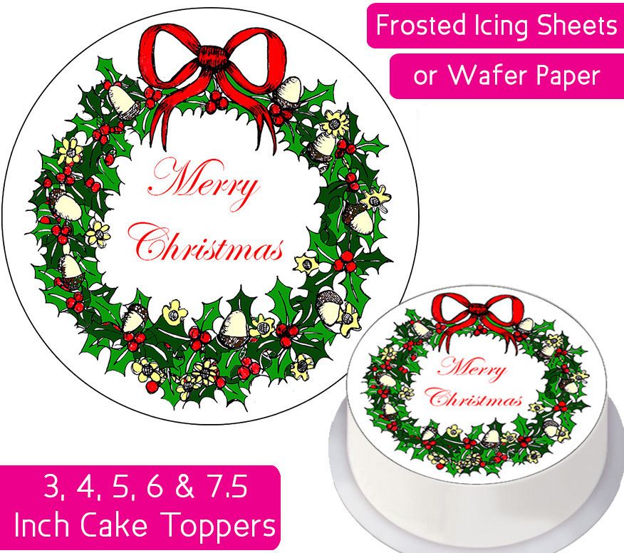 Christmas Wreath Personalised Cake Topper