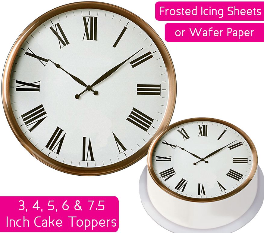 Clock Face - Roman Numerals Personalised Cake Topper