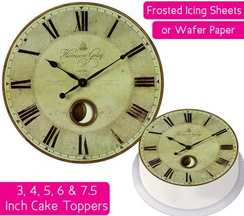 Clock Face - Vintage Personalised Cake Topper