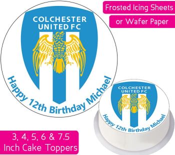 Colchester United Football Personalised Cake Topper